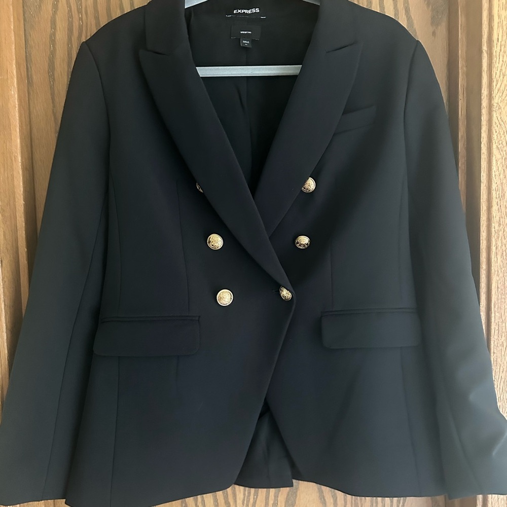 Express Black Blazer with Gold Buttons